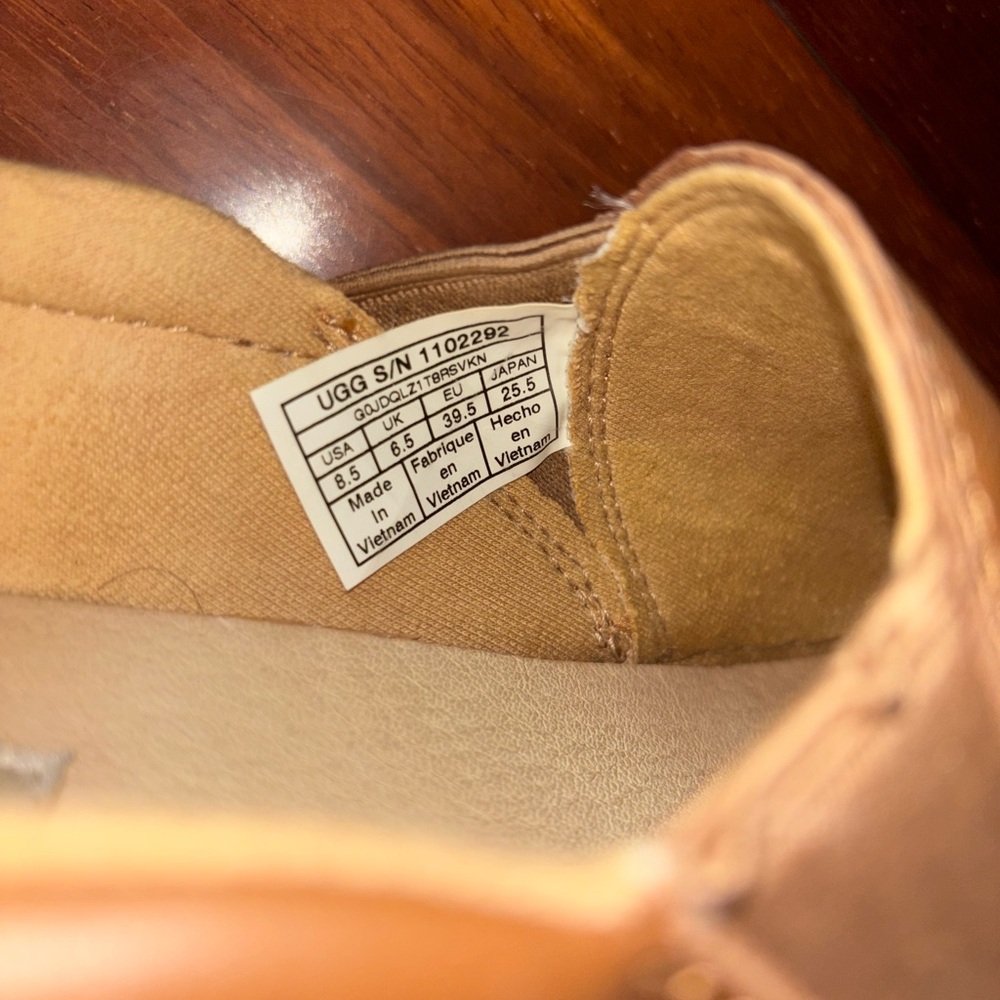 UGG Chestnut Leather Slip-On Sneakers - Picture 5 of 8